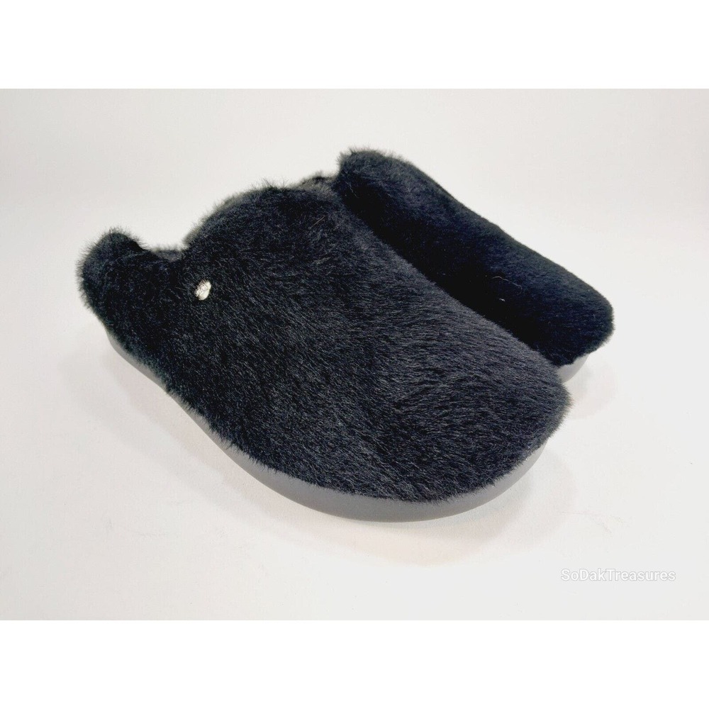 Alegria Cozy Comfort Slip-On Slippers Leisurelee Black Fuzzy Euro 40 US 9